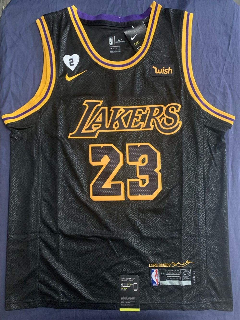 Lebron James 2019-20 Los Angeles Lakers NBA Finals Black Mamba Authentic Jersey